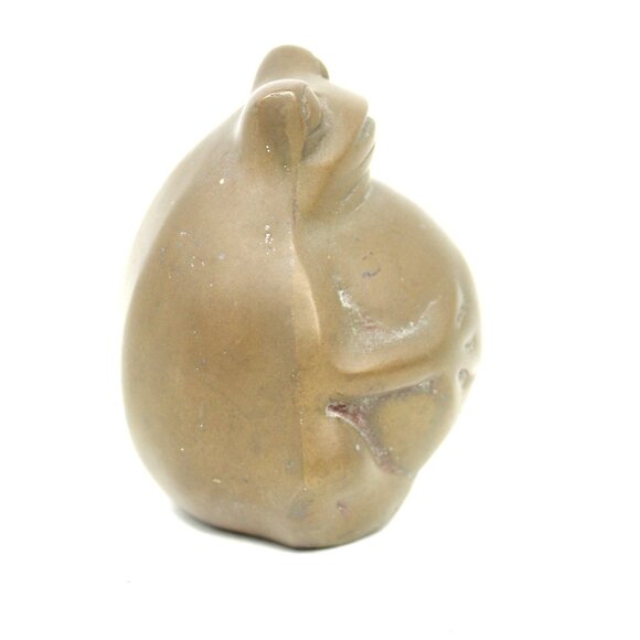 Brass Pot Belly Whimsical Sitting Frog Solid Chubby Figurine Vintage MCM 1960-70 - Picture 2 of 5